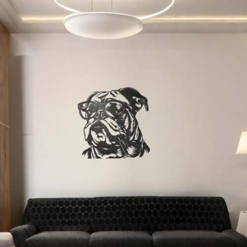 Szemüveges Bulldog 3D Fali Dekoráció