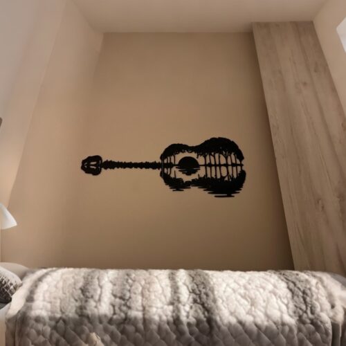 Napnyugta Gitár Fali Dekoráció